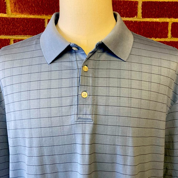 TIGER WOODS *TW* "Big and Tall" Golf Polo Lt Blue w/Thin Stripes Men's Shirt XXL - Picture 1 of 10
